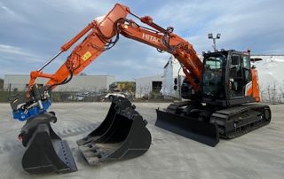 grue pour travaux de terrassement