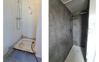 rénovation de douche avant/après