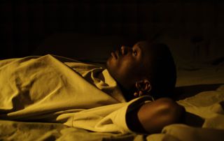 sommeil, lit, homme, nuit